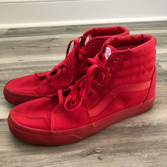 all red hi top vans
